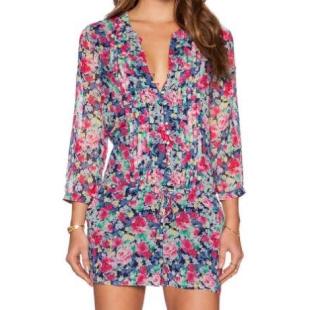 Joie Floral Silk Romper in a Size Small
